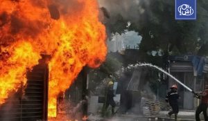 حريق هائل يلتهم مصنع مواد كيميائية في الإسكندرية