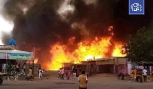حريق ضخم في مخيم كلمة بجنوب دارفور