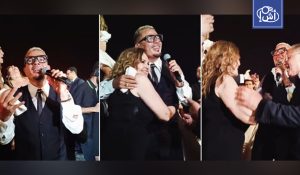 جدل واسع بعد موقف بين عمرو دياب ويسرا في حفل زفاف