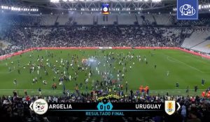 جماهير الجزائر تقتحم ملعب أليانز ستاديوم أثناء ودية أوروغواي